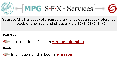 e-Books service in MPG/SFX