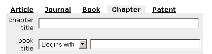 screen shot of tabs in citation linker