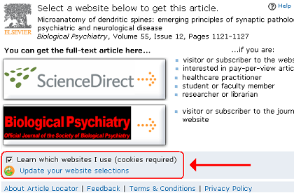 Elsevier's Article Locator